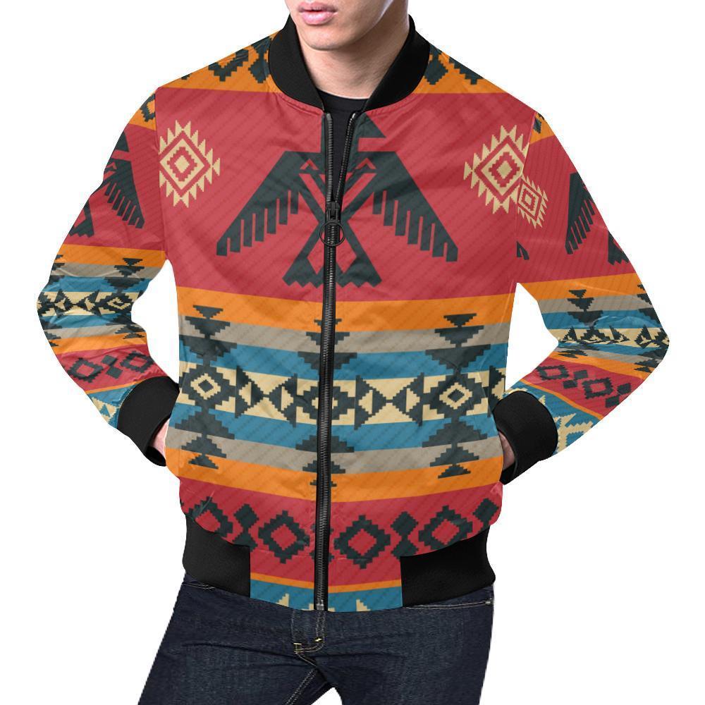 Tribal Native American Aztec Indians Navajo Print Men's Bomber Jacket ...