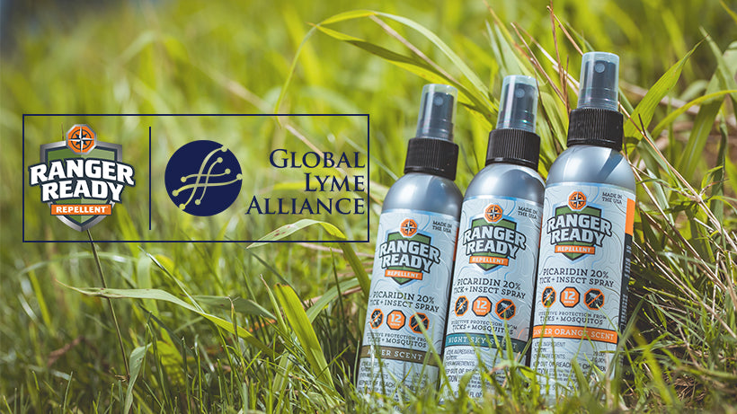 ranger ready repellent bottles in the grass - global lyme alliance partnership