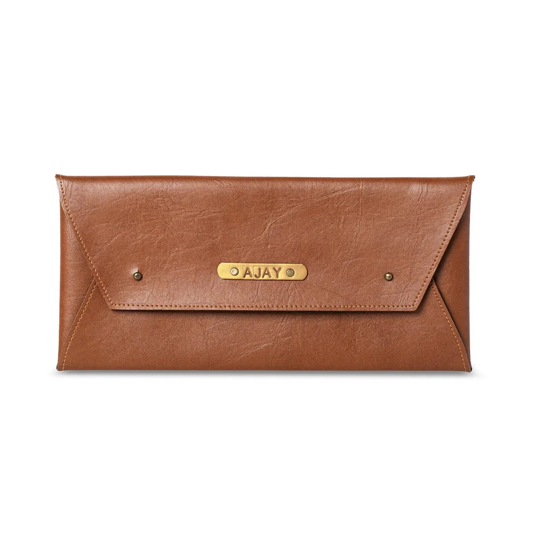 Synthetic Leather Name Chequebook Holder