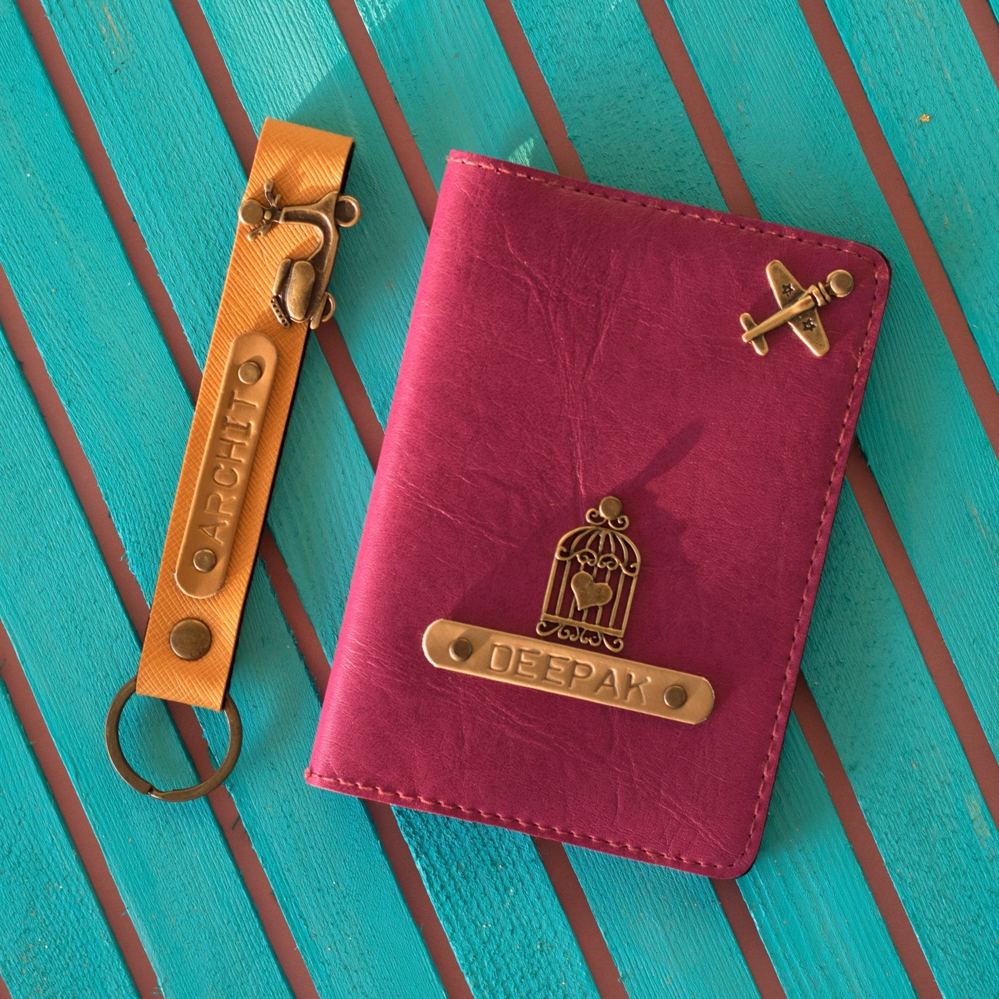 Passport Cover & Keychain Combo Set