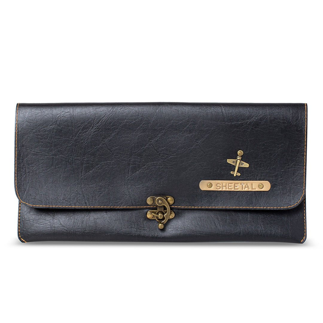 Black Personalised Clutch