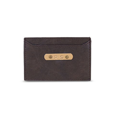 Personalised Credit Card Holder - Dark Brown - The Signature Box