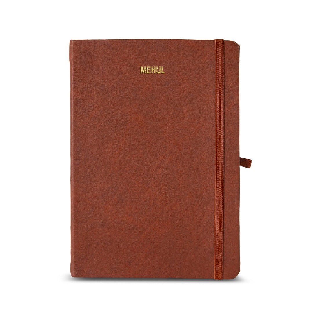 Personalised Hard Bound Diary in Brown Colour