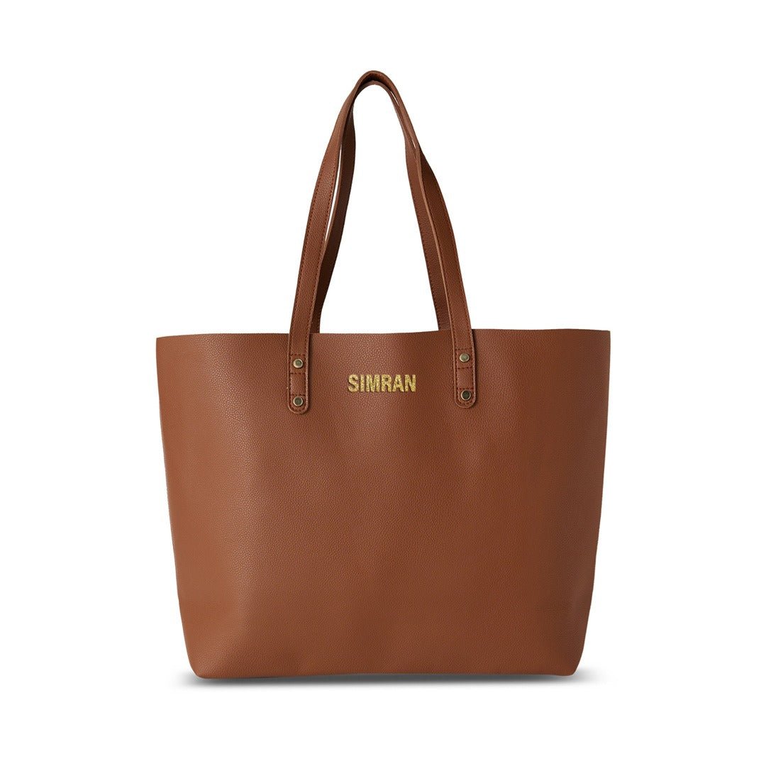 Personalised Brown Tote Bag