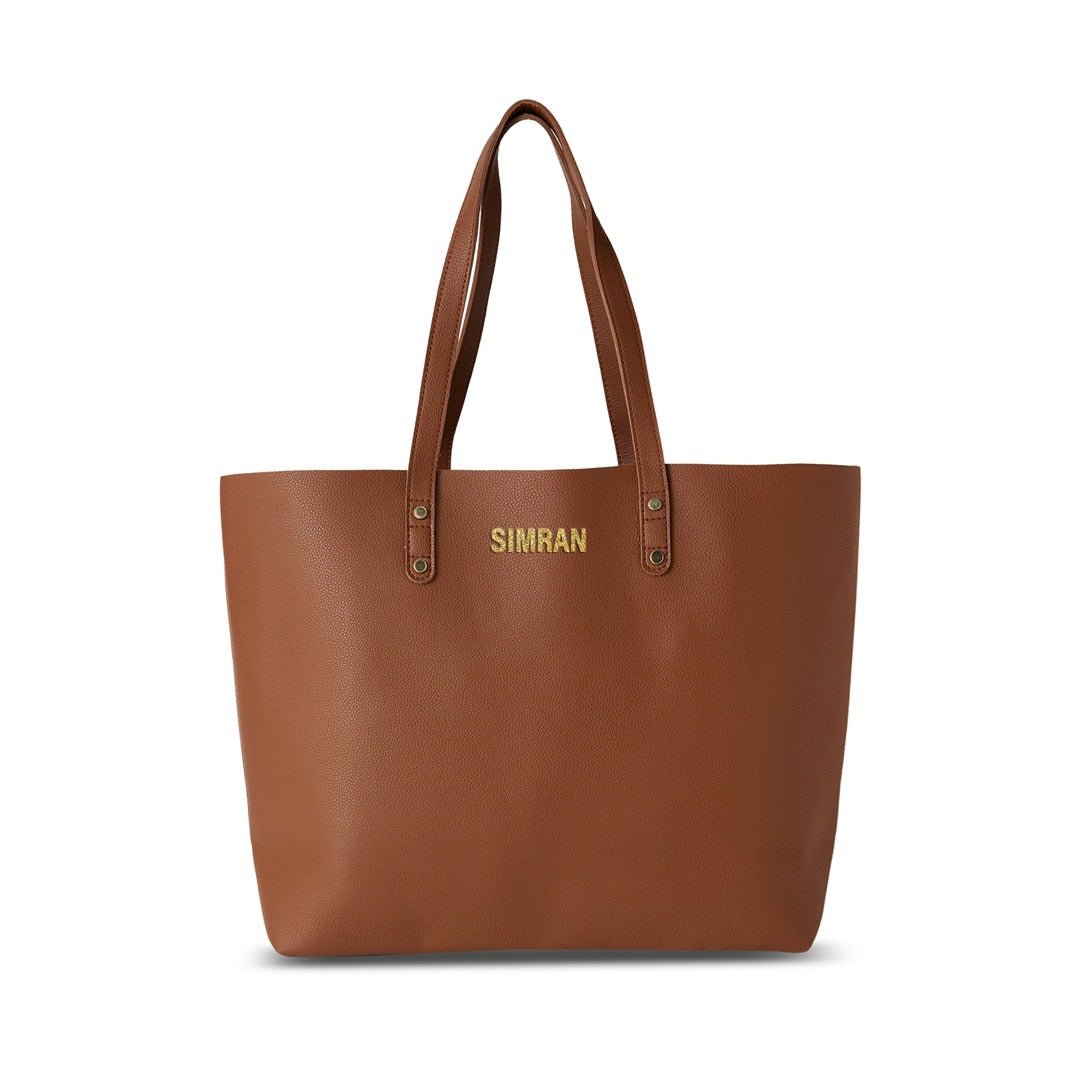 Personalised Tote Bag in Brown Colour