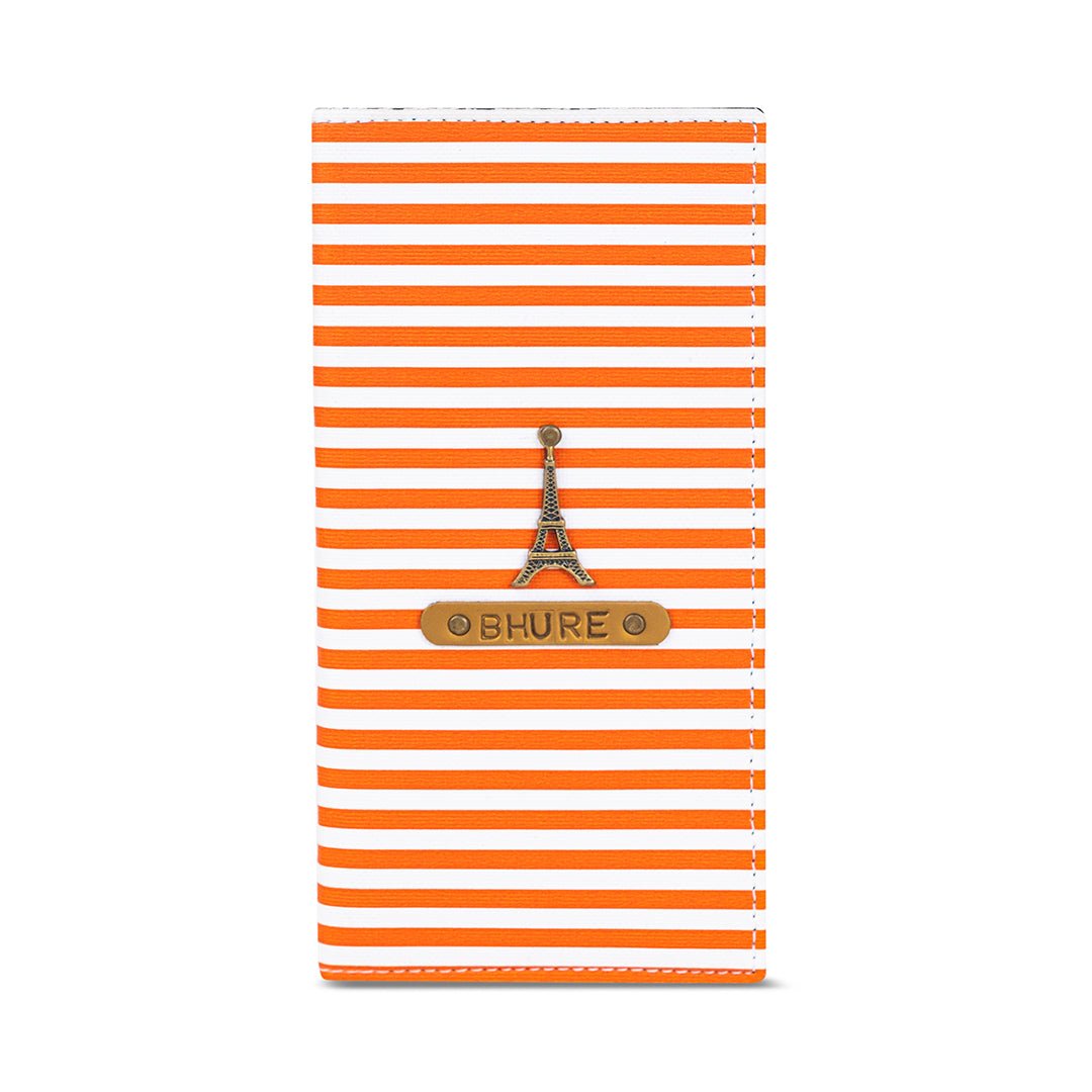 Orange Lining Printed Travel Folder