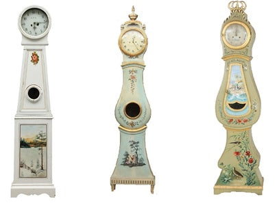 Mora clocks with hand painted details