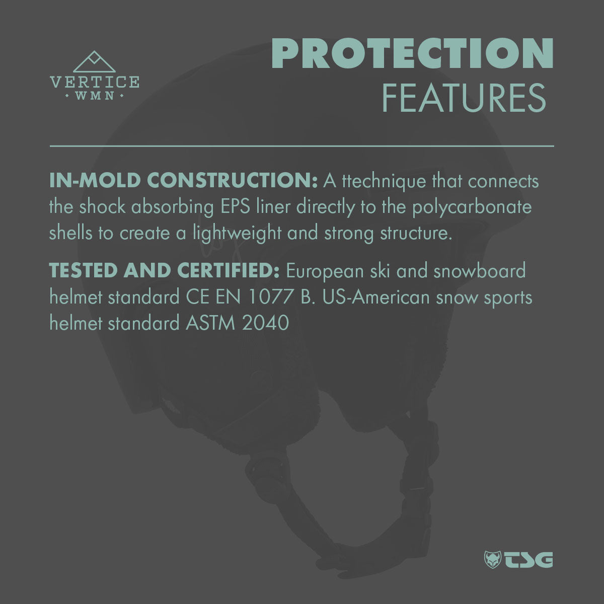 TSG Vertice Wmn Snow Helmet Protection Features