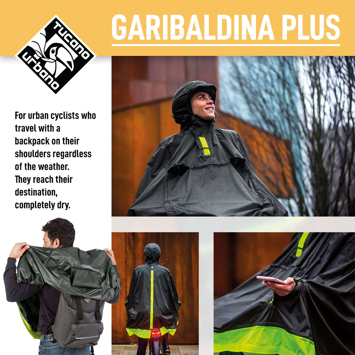 Tucano Urbano - Rain Cape - GARIBALDINA PLUS - Airborne Grey