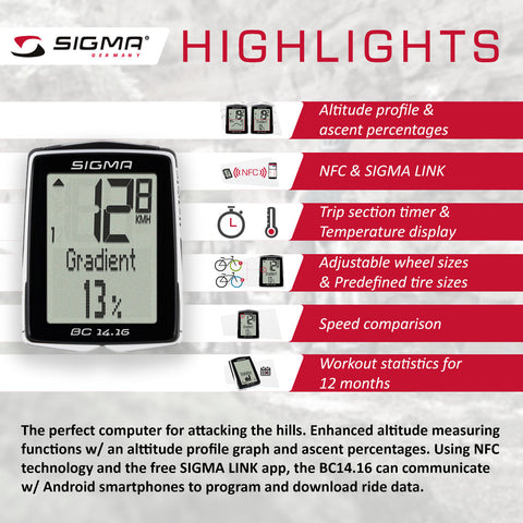 SIGMA Computer - BC STS, Wireless – ZEITBIKE