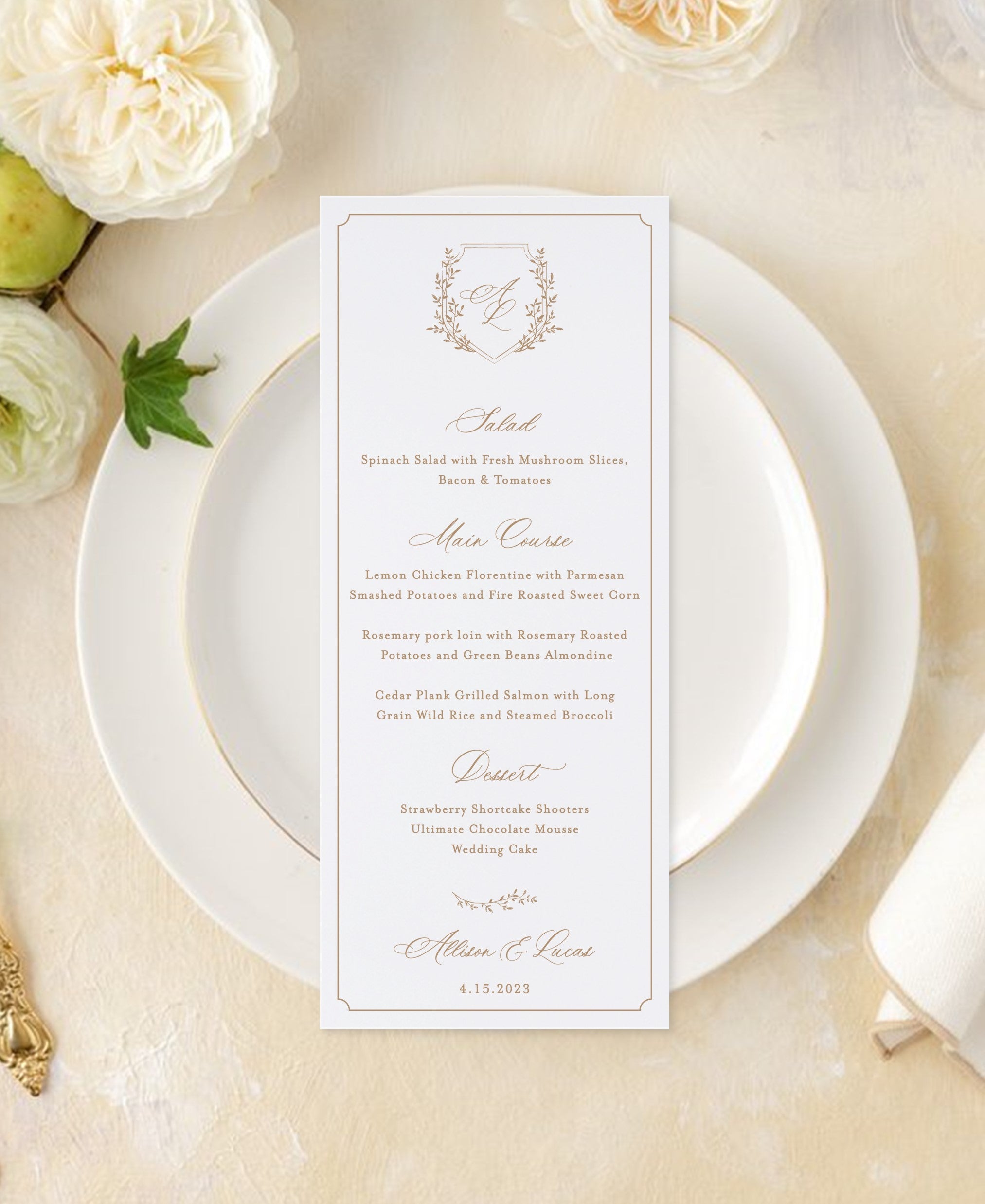 Allison Menu Cards