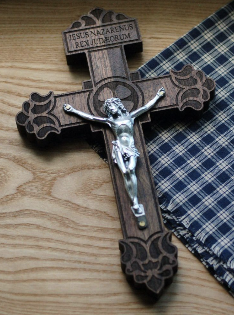 Premium wood crucifix