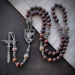 Handmade Wooden Rosary - Terror of Demons Design