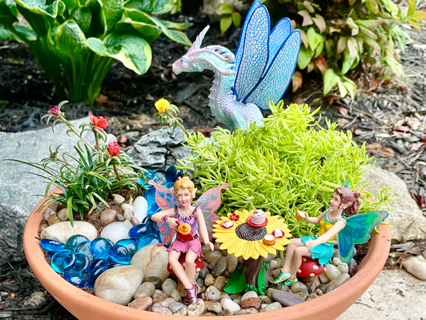 fairies and dragons garden decor