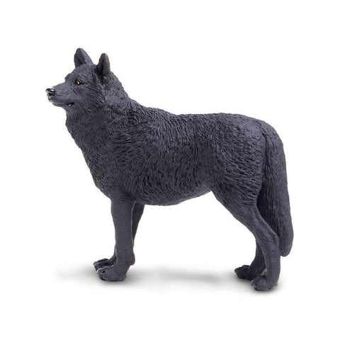 Safari Ltd Wild Wildlife XL Black Wolf Animal Toy Figure