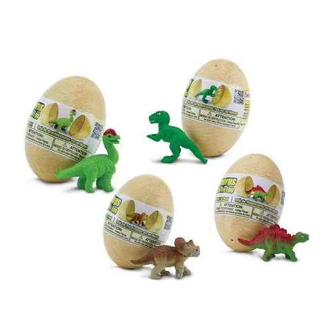 Dino Baby & Egg Set with 4 egg containers and baby dinosaur figurines including Tyrannosaurus Rex, Brachiosaurus, Stegosaurus and Triceratops