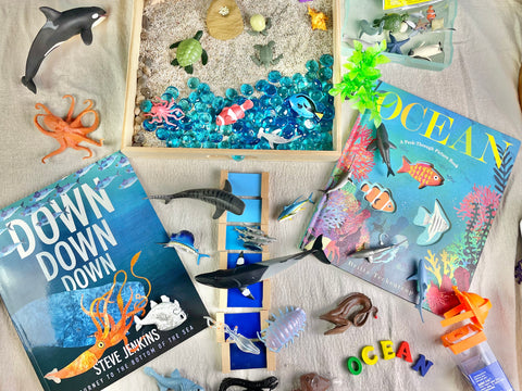 Pirate Sensory Tray Activity Set/ocean/sensory Bin Kit/small World  Play/loose Parts/imaginative Play Kit/wooden Peg Doll 