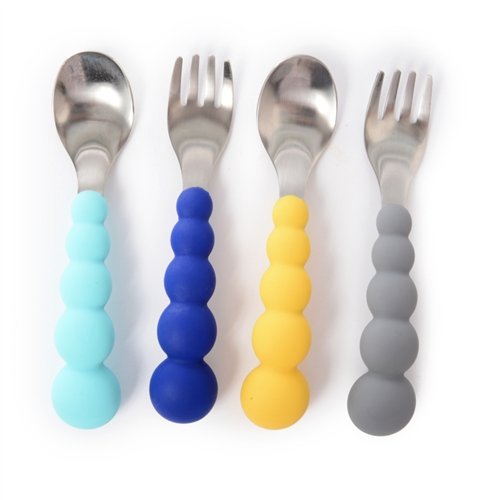 Simka Rose 6pc Silicone Baby and Toddler Spoon Set, Multicolor