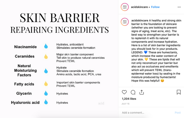 acid skin care instagram post