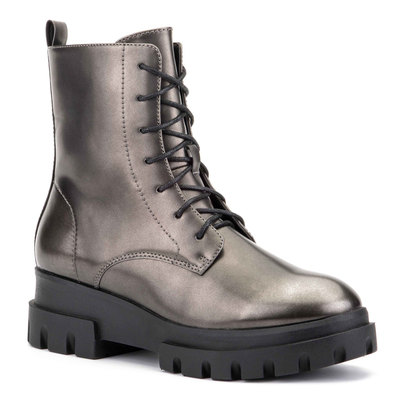 pewter combat boots