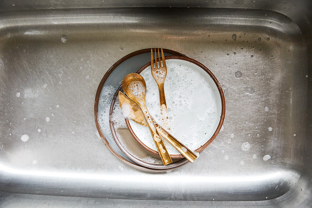 East Fork plates in the sink.