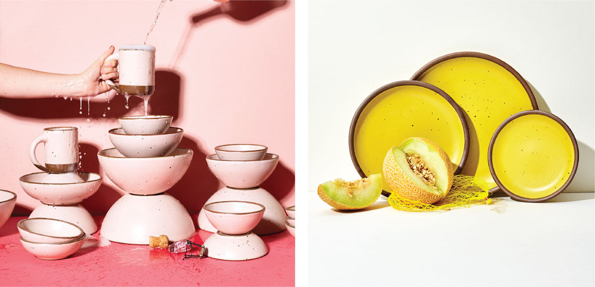 Two of Karla's favorite glazes: Millennial Pink and Pollen 