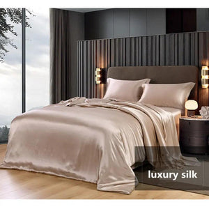 Premium 30MM Pure Mulberry Silk Duvet Cover - Custom Seamless Bedding Available in Multiple Sizes - Très Elite