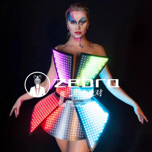 LED-Enhanced Customizable Dance Dress - Dazzling Performance Wear for Unforgettable Shows - Très Elite