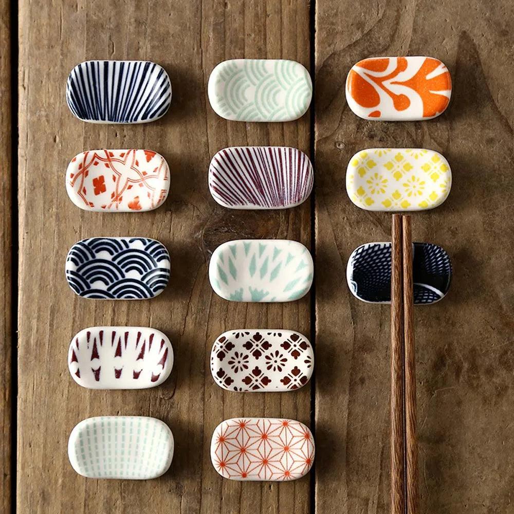 Elegant Square Ceramic Chopstick Holder - 1pc for Stylish Dining Experience