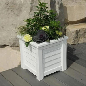 Coastal Elegance 16" Self-Watering Square Planter - Ideal for Outdoor Gardens - Très Elite - Outdoor Self Watering Planter