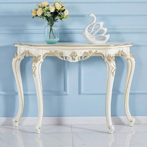 Elegantly Crafted Vintage Wood Half-Moon Console Table - Très Elite - Half Moon Console Table