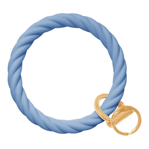 Twisted Bangle & Babe Bracelet Key Ring Twist - Slate Blue Gold 