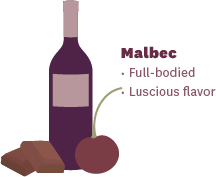 Dry Red Wines: Malbec tasting guide and flavor notes infographic