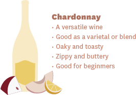 Dry White Wines: Chardonnay tasting guide and flavor notes infographic