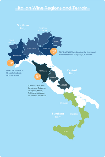 Map of Italian Wine Regions and Terroir