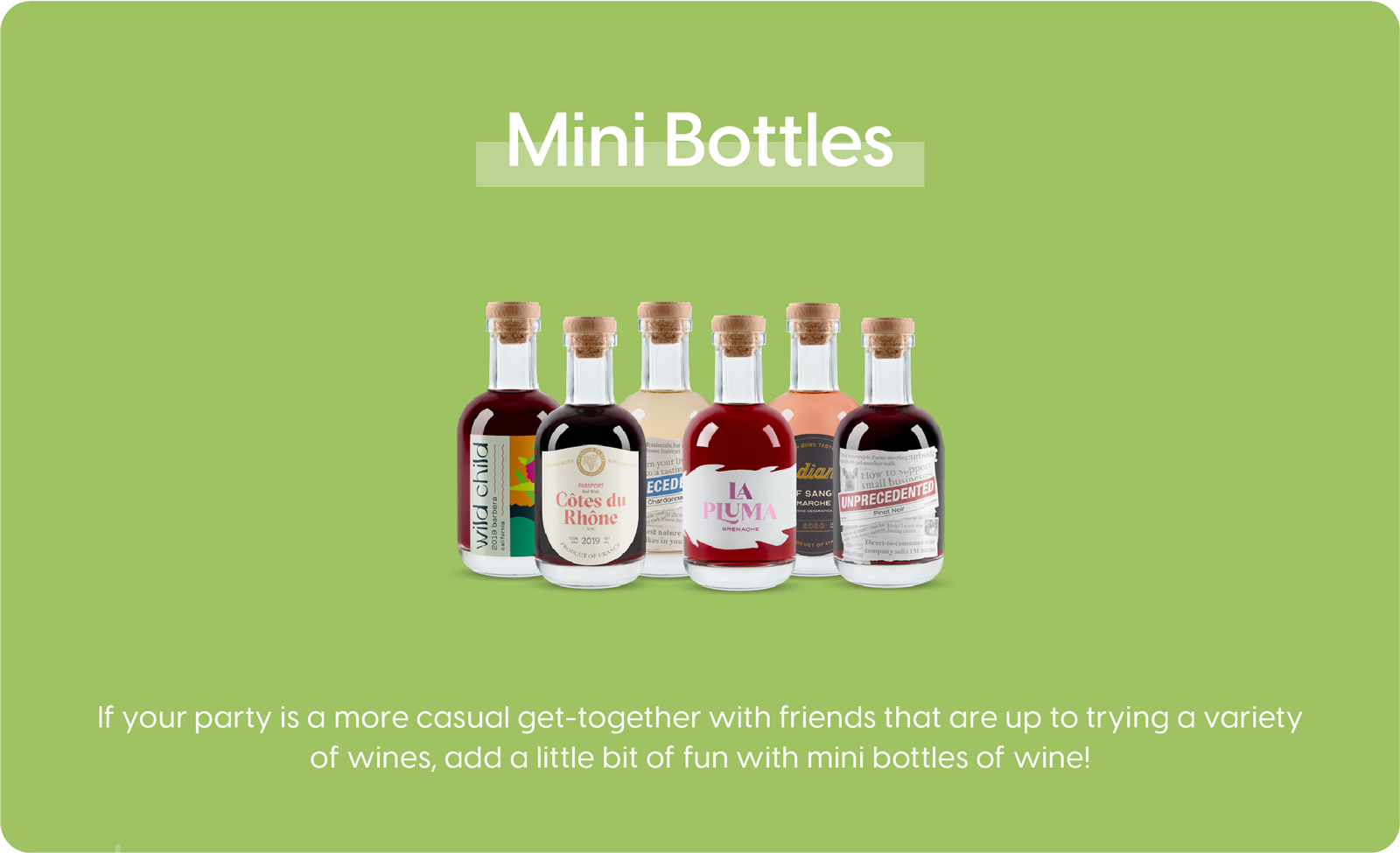 Mini Bottles of Wine for a Party