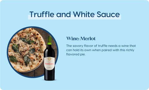 Truffle with White Sauce Pizza and Merlot