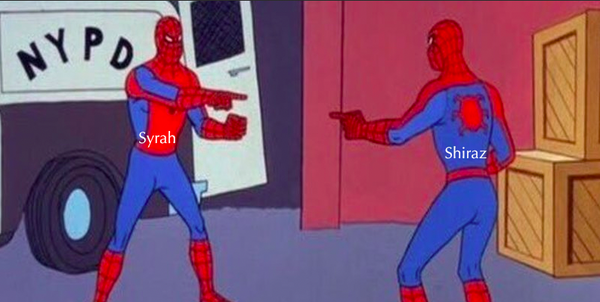 Spiderman Meme - Syrah vs Shiraz