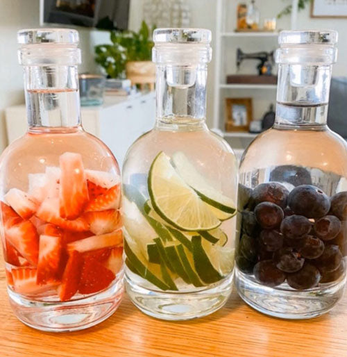 DIY Fruit-Infused Water in Upcycled Wine Bottle