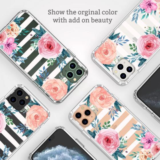 Girls Blossom Stripes Floral Flower Phone Case Iphone 11 Pro Max Case Mosnovo