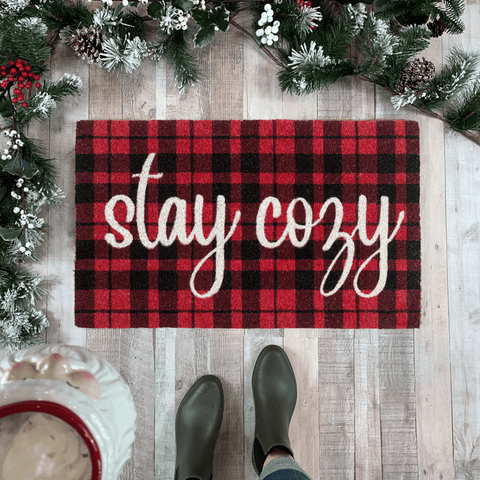 Stay Cozy Buffalo Plaid Doormat