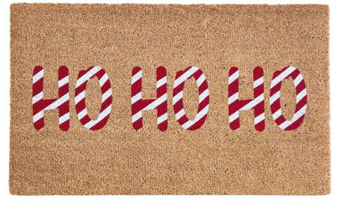HO HO Ho Candy Cane Christmas Doormat