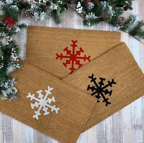 Modern Snowflake Holiday Doormat