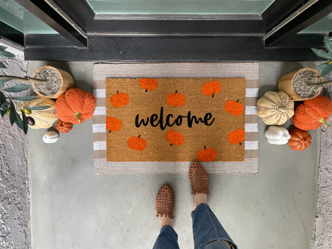 Fall Doormat with Pumpkin Pattern
