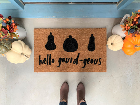 Hello Gourd-geous Funny Doormat