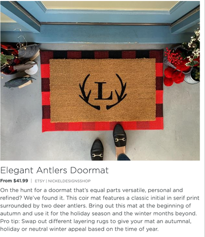 Nickel Designs Doormats Antler Doormat