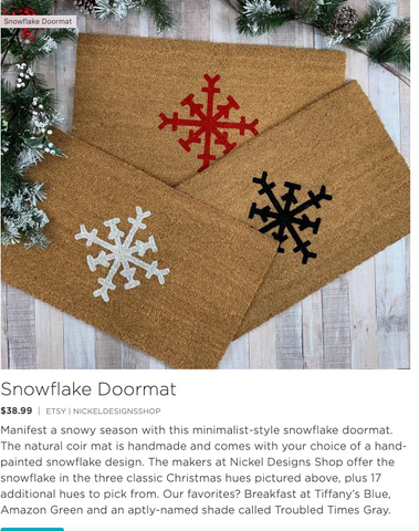 Modern Snowflake Holiday Doormat