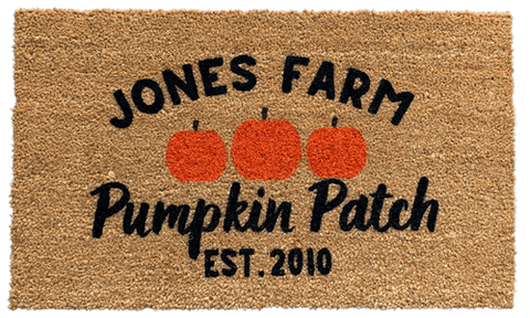 Custom Last Name Doormat, Pumpkin Patch Fall Doormat