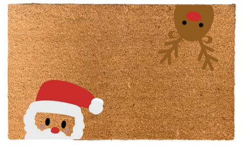 Santa and Reindeer Christmas Doormat