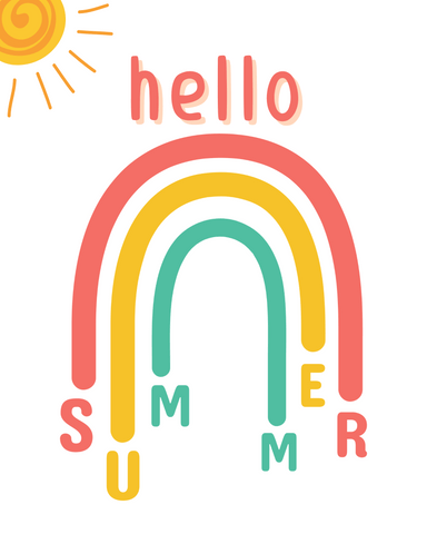 hello summer rainbow printable 